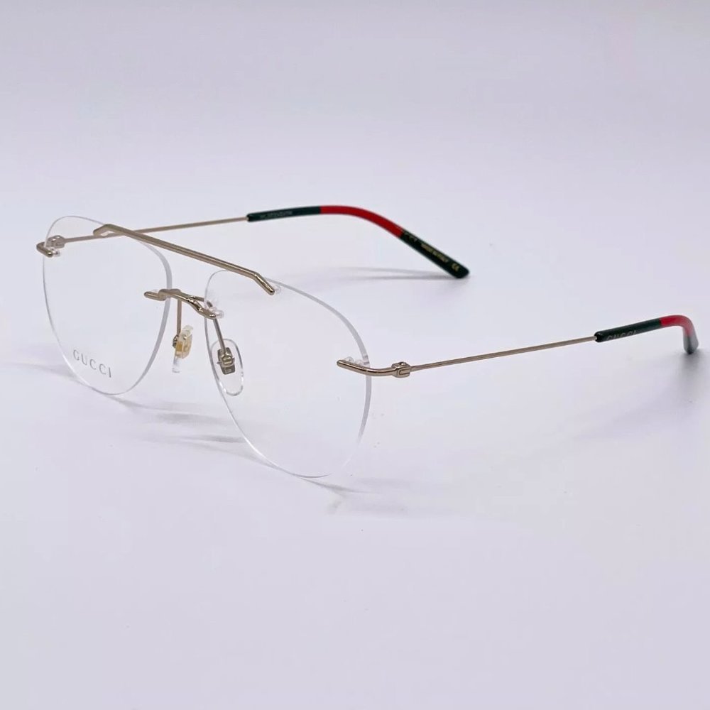 Sale! New Gucci Unisex 58mm Gold Aviator Eyeglasses! - Picture 5 of 7